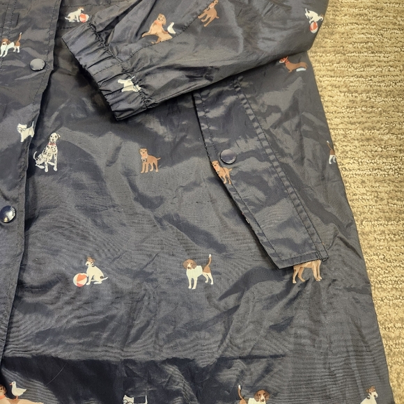 Joules Right As Rain Waterproof Jacket Women 12 AOP Dog Print Navy Coat Packable - Picture 3 of 12